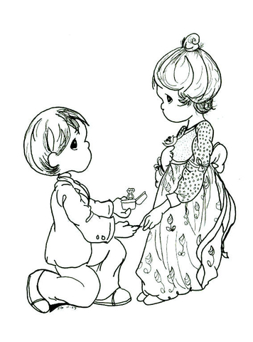 Marriage Proposal Coloring Page